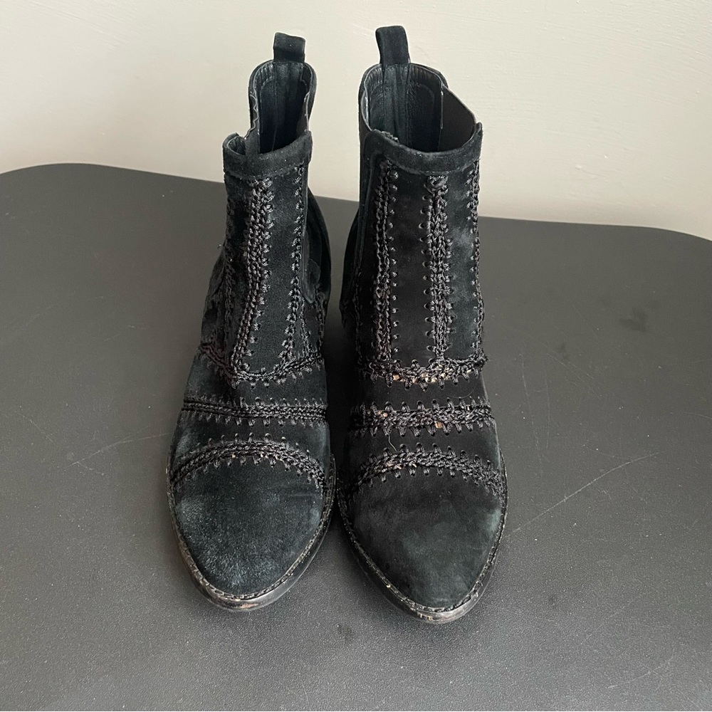 Mollini black suede leather booties size 36 - Picture 5 of 11